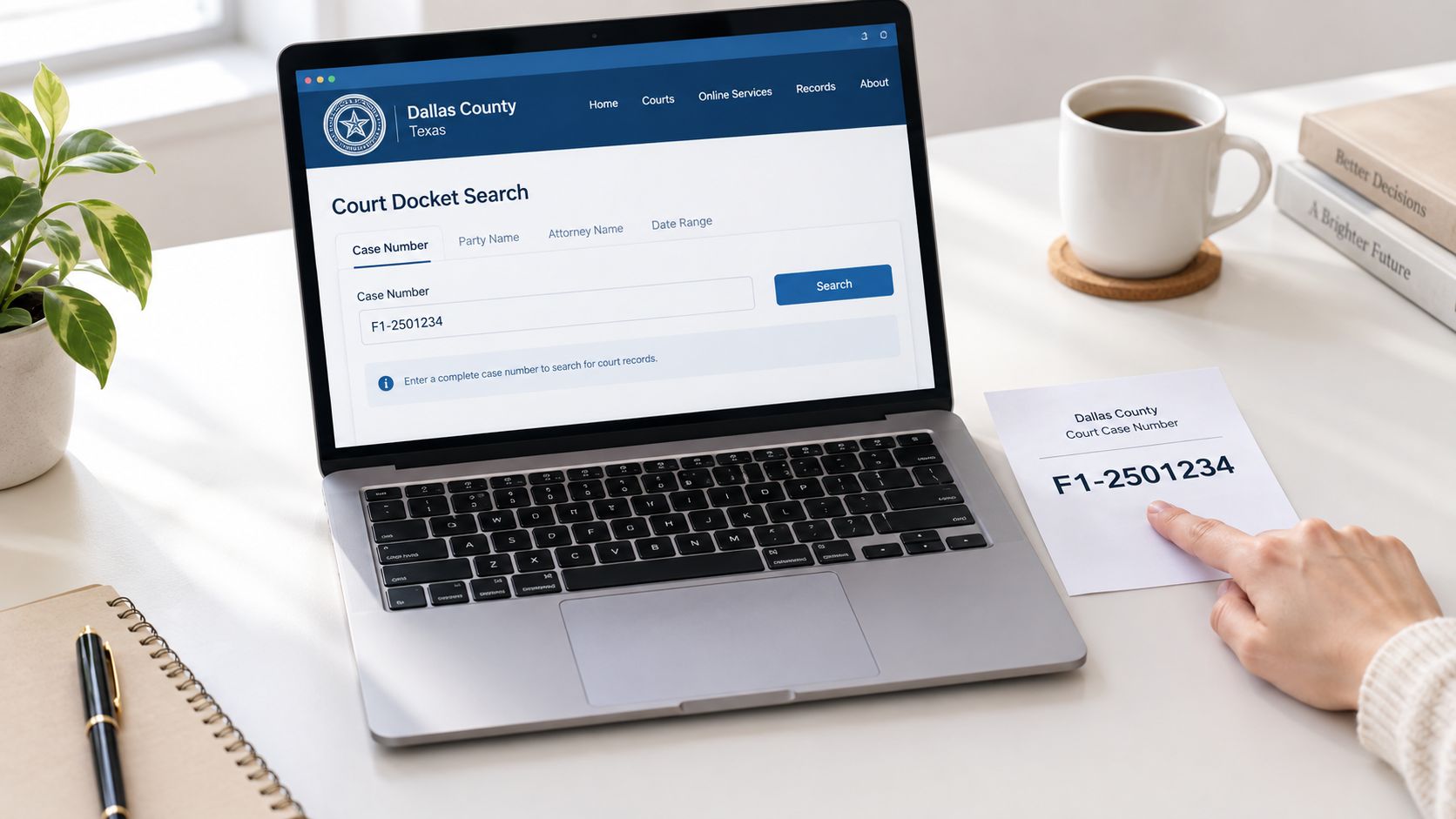 Screenshot from https://www.dallasdc.gov/docket-search